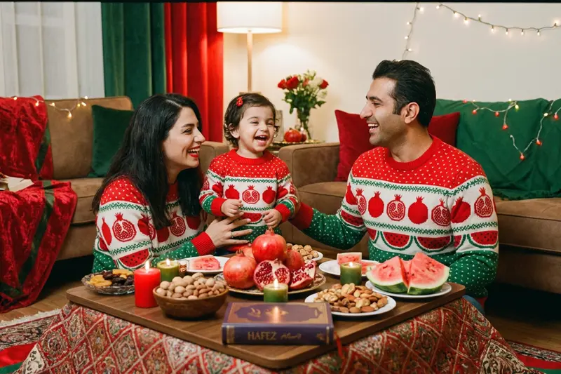 ست لباس یلدایی خانوادگی